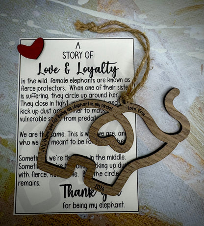 Love & Loyalty Sisterhood Elephant Ornament