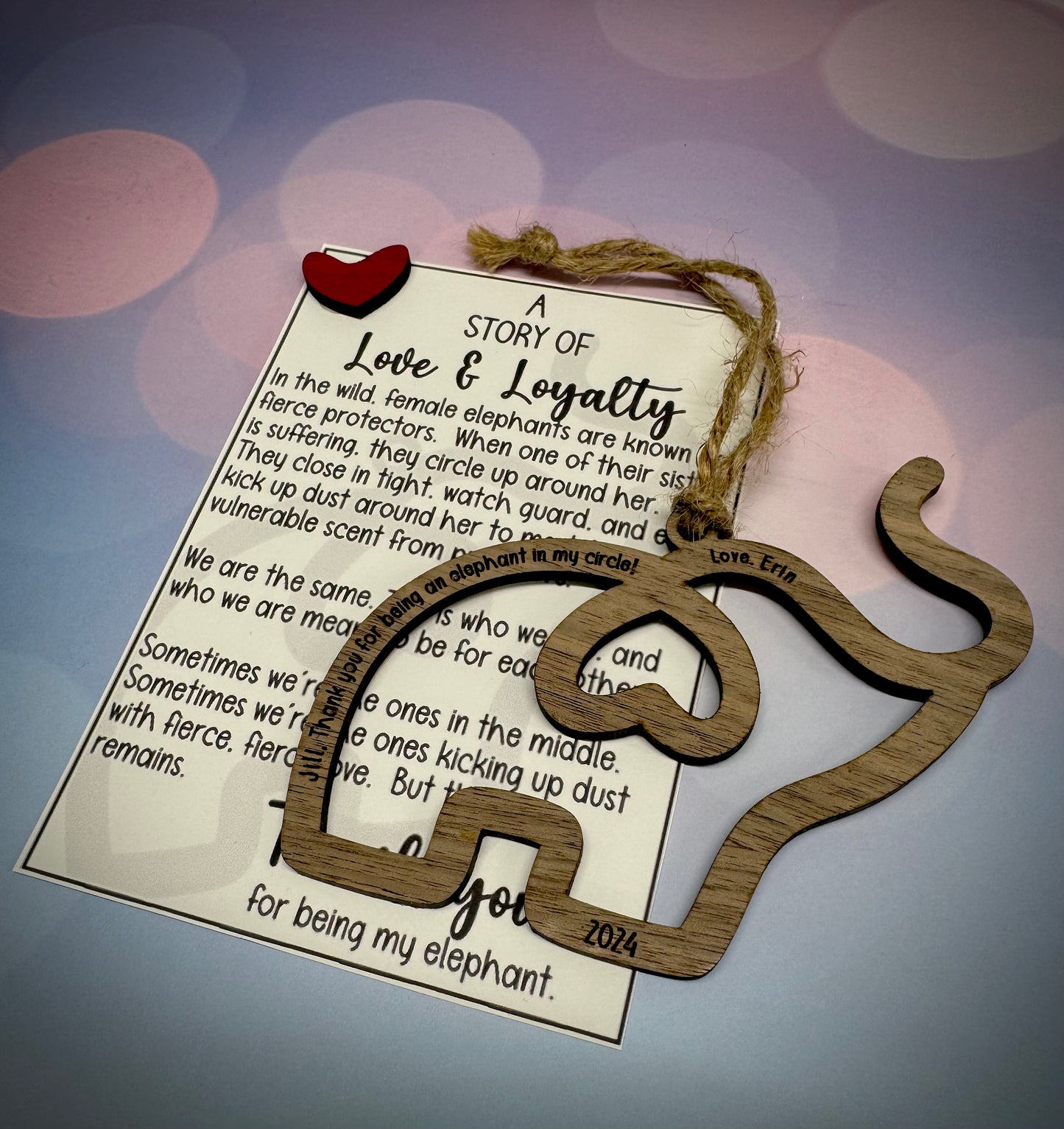 Love & Loyalty Sisterhood Elephant Ornament